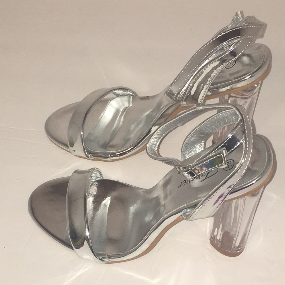 Silver Clear Heels